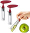 2 PACK - Apple Corer Lever Tool by BRIGHT KITCHEN, Stainless Steel Pear Seed Remover, Cherry Red Grip