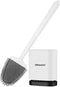 UBeesize Toilet Brush with Flexible Head, Silicone Bristles, Quick Drying Holder Set for Bathroom (15" X 4.5")