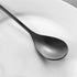 AnSaw Long Handle 7.4-Inch Leaf Teaspoons Set, 6 Pcs Black Stainless Steel