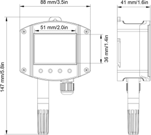 Temperature Sensor Humidity Transmitter with Wall Mount LCD Display, 4-20mA for Green House Machine Equipment