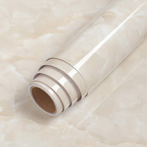 LaCheery Beige Marble Contact Paper for Countertops, Waterproof Marble Look Peel and Stick Wallpaper for Kitchen