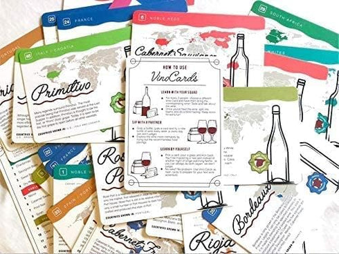 VINO CARDS SMELL DARK FRUIT TASTE BLACKPEPPER PAIRS WITH LAMB GOUDA BEEF Vino Cards: Wine Tasting Game - Complete
