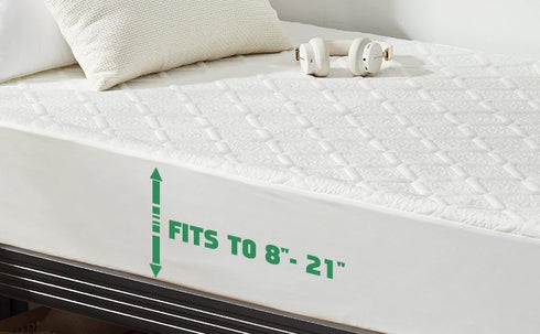 UNILIBRA Twin XL Waterproof Mattress Protector, 3D Air Cooling Deep Pocket Cover, Breathable Pad Fits 8''-21'' (White)