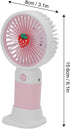 Mini Handheld Fan - USB Rechargeable Cartoon Strawberry Portable Fan for Home Office Outdoor