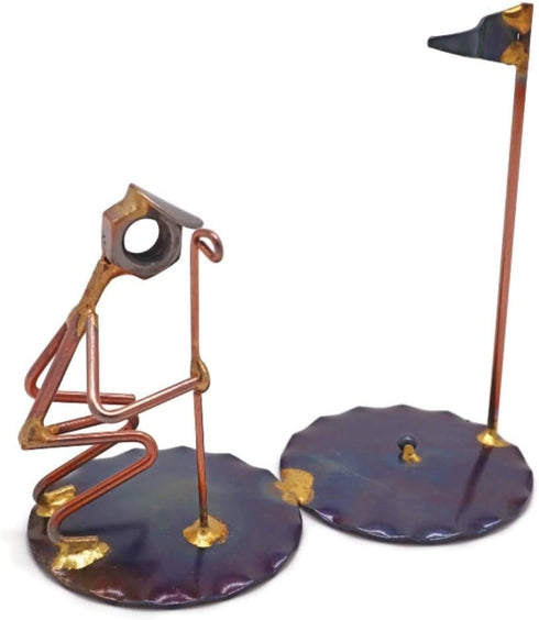 Golf Short Putt Man Collectible Handmade Metal Art Figurine, Desk Accessories, Trophy, Office D cor, Boss Gift