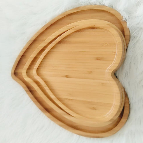 PRETYZOOM Heart Shaped Cutting Board, 2pcs Bamboo Serving Board for Valentines Day Cheese Platter Tray