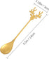 Hemoton 2pcs Coffee Spoons Set Stainless Steel Gold Tea Spoons Stirring Spoons, Teaspoons, Dessert Spoon, Ice Cream Spoon with Reindeer Handle for Stirring, Metal Espresso Spoons 5.5 Inch