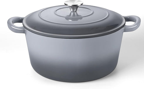 TeamFar Enameled Cast Iron Dutch Oven, 6QT Nonstick Dutch Oven Pot with