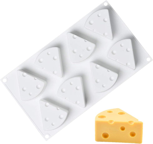 OCPO KITCHEN Cheese Silicone Baking Mold for Mousse Cake, Cheesecake, French Dessert, 3D Cheese Shape (8-Cavity)