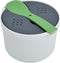 Microwave Rice Cooker Set, 2L Food Grade PP Material with Rice Spoon, Lid, Strainer, Steaming Pot (Green)