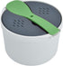 Microwave Rice Cooker Set, 2L Food Grade PP Material with Rice Spoon, Lid, Strainer, Steaming Pot (Green)
