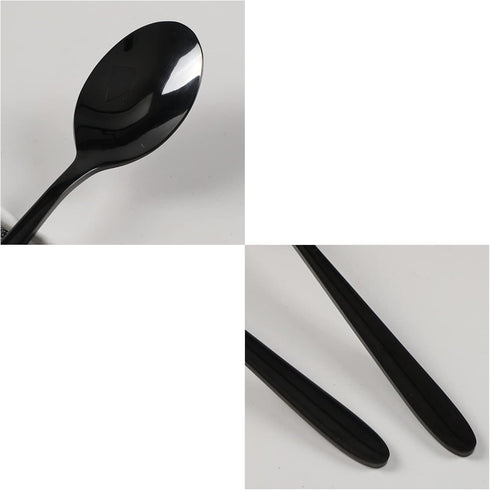 16-Piece Small Black Stainless Steel Teaspoon Set