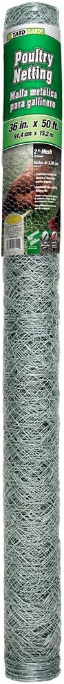 YARDGARD 50 308475B 3 Foot X 2 Inch Gray Mesh Poultry Netting
