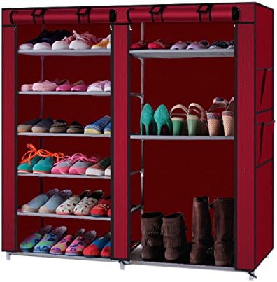 Acedas 36-Pairs Portable Shoe Rack Double Row Shoe Storage Organizer Cabinet Tower with