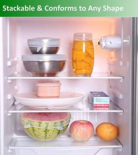 altCookingHub Silicone Stretch Lids, 6-Pack Various Sizes, BPA Free, Leakproof Reusable Lids for Containers
