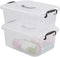 8 Quart Clear Storage Bin with Handle, 2 Packs for Organizing