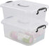 8 Quart Clear Storage Bin with Handle, 2 Packs for Organizing
