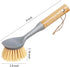 2 Pack Kitchen Dish Brush, Bamboo Handle Dish Scrubber Built-in Scraper, Multi-Function Scrub Brush for Dishes,Pans,Pots, Kitchen, Bathroom (Gray) by Yitaocity