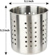 Stainless Steel Kitchen Utensil Holder, Round Organizer for Forks, Spatula, 5.3'' x 5.1" Restaurant Cooking Holder