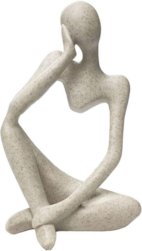 prosfalt Sandstone Resin Thinker Style Abstract Sculpture Statue Collectible Figurines Home Office Bookshelf