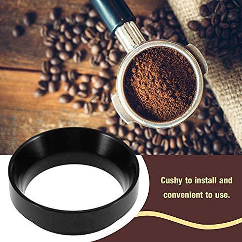 Fdit Espresso Dosing Funnel, Aluminum Coffee Dosing Ring Replacement for 58mm Portafilters (Black)
