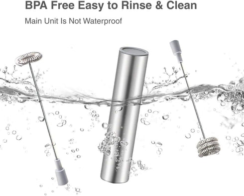 VOMELON 2 Milk Frother Handheld, Battery Operated Travel Coffee Frother Milk Foamer Drink Mixer with Stainless Steel