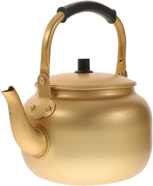 Vintage Aluminum Kettle, Large Induction Teakettle with Handle Design for Water Heating, Metal Tea Kettle