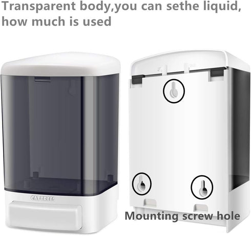 Manual Soap Dispenser, 33.8oz/1000ml Wall Mounted for Liquid Containers, Shampoo Gel, Black Plastic