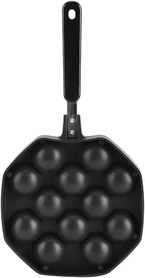 Iwatani Takoyaki Grill Pan, Large Octopus Ball Pan, 12 Cavities Non-Stick Aluminum, Big Takoyaki Maker