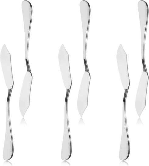 6pcs Stainless Steel Butter Knives, Cheese/Butter Spreaders for Breakfast Spreads and Condiments (Silver)