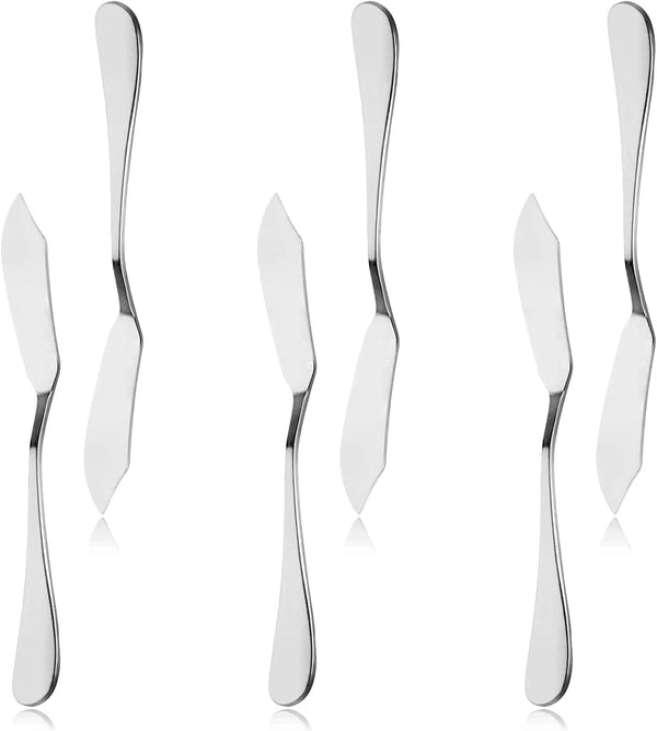 6pcs Stainless Steel Butter Knives, Cheese/Butter Spreaders for Breakfast Spreads and Condiments (Silver)