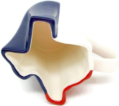 Red, White & Blue Texas Shaped Coffee Mug, 12 Ounce
