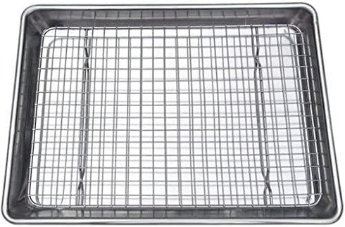 Checkered Chef Baking Sheets for Oven, Quarter Sheet Pan with Stainless Steel Wire Rack, Easy Clean Cookie Sheets,