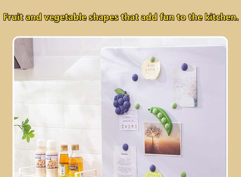 Fruit Magnetic Refrigerator Sticker, Creative Particle Magnetic Sticker, Blueberry, 2 Pcs