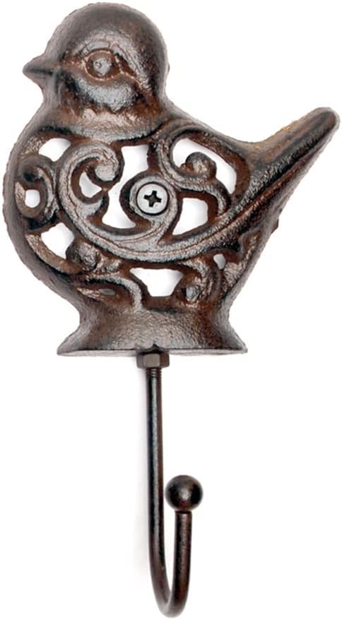 Vintage Cast Iron Bird Wall Hanger Hooks Rack, Decorative Indoor Outdoor Home Garden Rustic Wall Mounted Hooks