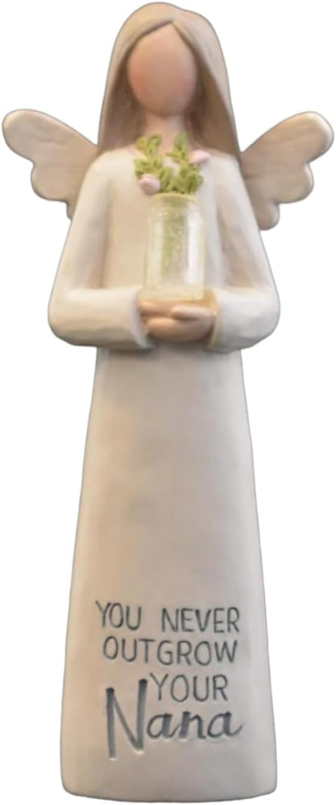 CWI Gifts Angel Figurine, You Never Outgrow Your Nana Guardian Angel Sentimental, 2 x 5 Inch, Pink