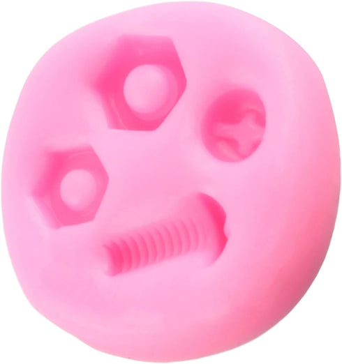 Hand Tools Silicone Mold, Construction Tools Fondant Molds for Cake Decorating, Screw Nut Candy Molds for Cupcake