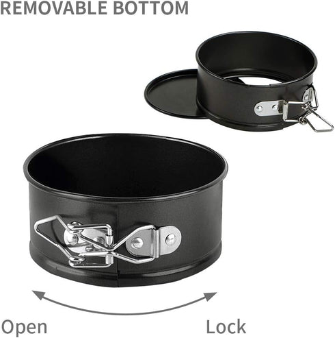 Webake Mini Springform Pan Set, 4.3 Inch, 2 Pieces Cheesecake Pans with Removable Bottom for Mini Cheesecake