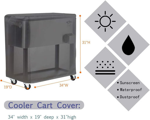 Mr.You 80 Cooler Cart Cover - Universal Fit for Most QT, Super Insulation Cashmere Material, Rolling Cooler Protective