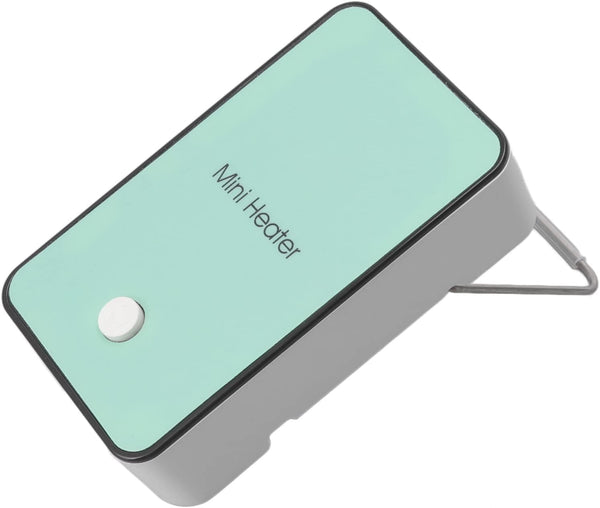 Mini Air Heater, Desktop Electric Warmer with Rotatable Bracket, Quick Heating for Home Office (Cyan)