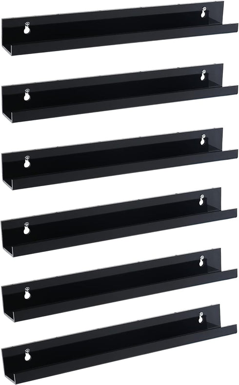 Sooyee 6 Pack Book Shelves,15 Inch Floating Shelf Display Shelf,Acrylic Shelves for