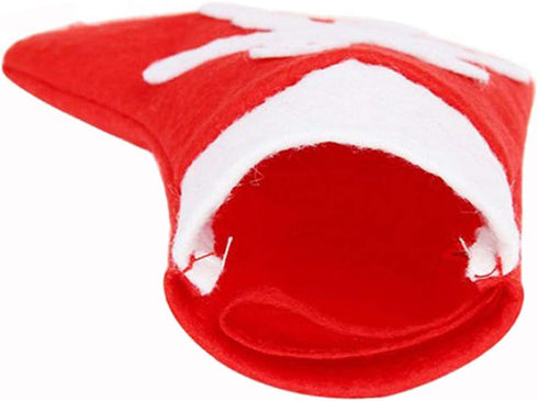12Pcs Mini Christmas Stockings Snowflake Holders for Candy, Knife, Spoon, Fork, and Xmas Table Decorations
