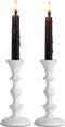 Rely+ White Candle Holders Set of 2 Decorative Centerpiece Table Holders for Taper Candles Home Decor Wedding