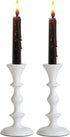 Rely+ White Candle Holders Set of 2 Decorative Centerpiece Table Holders for Taper Candles Home Decor Wedding