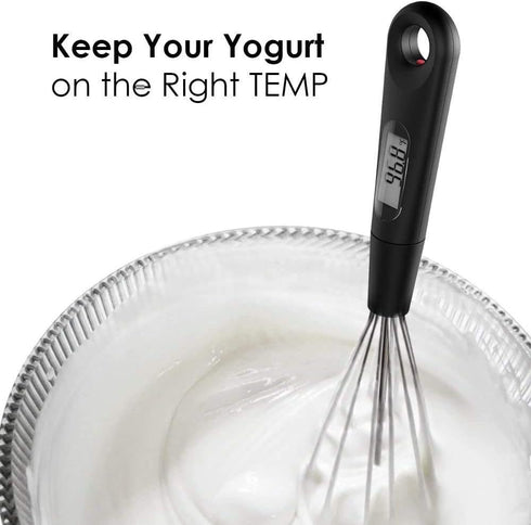 2 in 1 Stainless Steel Whisk and Instant Thermometer Probe - 12 inch for Cooking, Candy, Yogurt, and Cake