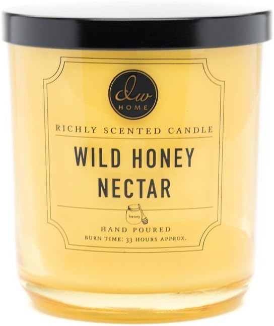 DW Home Decoware Richly Scented Candle, Medium Single Wick 9.69 oz - Wild Honey Nectar