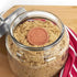 JBK Pottery Terracotta Brown Sugar Saver - Handmade Terra Cotta Sugar Keeper with Decorative Discs, Made in the USA
