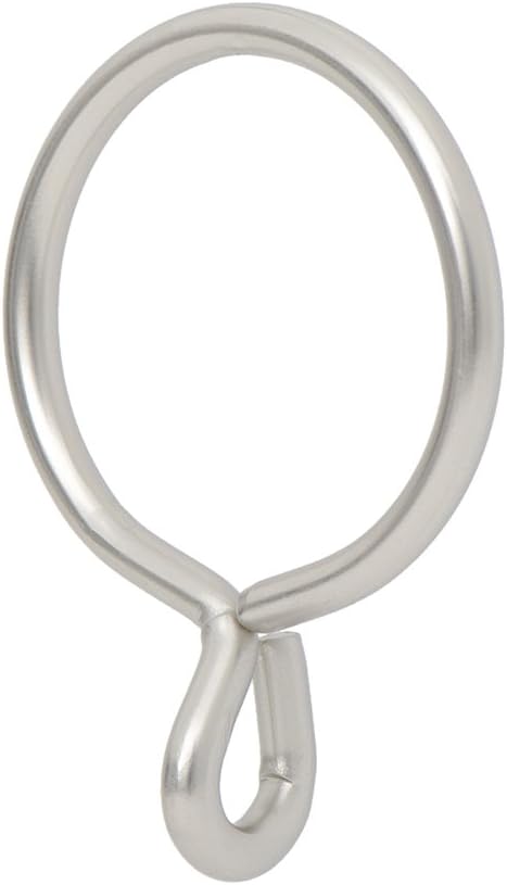 Ivilon Drapery Eyelet Curtain Rings - Set of 14 - 1.7" Ring for Curtain Hook Pins - Satin Nickel