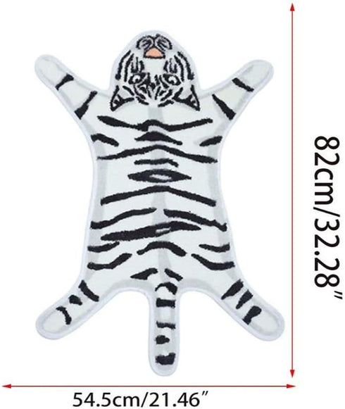Tiger Print Rug, Cartoon Cute Faux Area Rugs, Fluffy Animal Print Mat for Kids Playroom Home Decor (2.6x1.8Ft)
