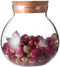 1PCS 500G/17oz Clear Empty Round Large Capacity Sealed Glass Bottles with Wood Cork Stopper for Storage